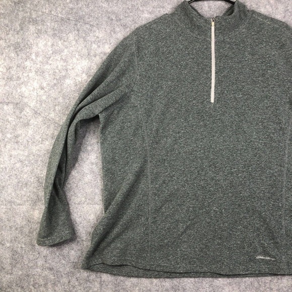 Eddie Bauer Fleece Women's 2XL 1/4 Zip Gray Casual Lightweight Outdoors Logo - Picture 2 of 9